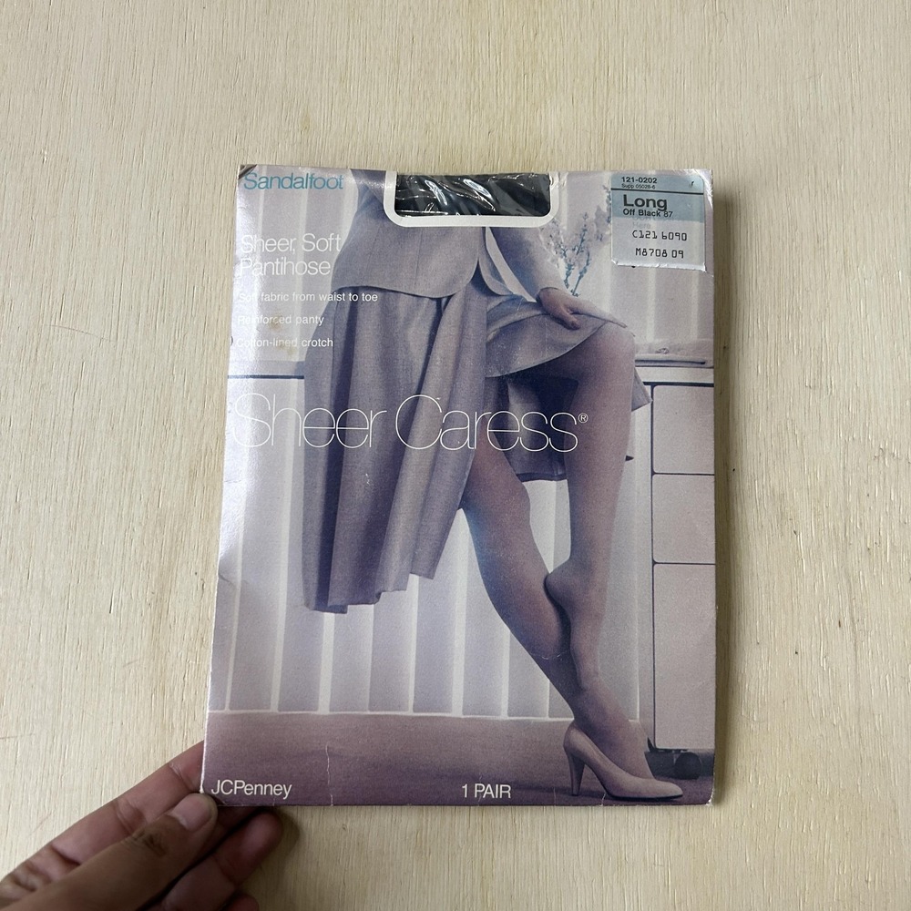 Vintage JCPenney Sheer Caress Leggings Long Black Sheer Control Leggings